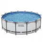 Bestway 5612X Steel Frame Above Ground Pool 427 x 122 cm (14 ft x 48 in) Round Frame Pool mit Filterpumpe, Leiter, Abdeckung, Bodenplane und ChemConnect-Dosierer