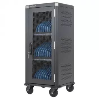 Manhattan 181471 30-Bay USB-C-Ladewagen, 30 W pro Port, Schwarz
