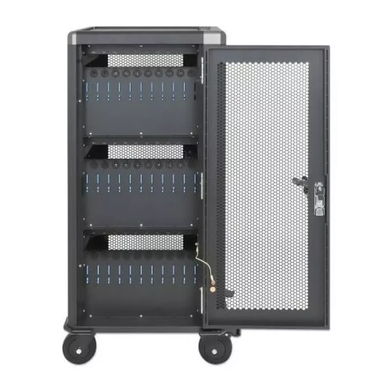 Manhattan 181471 30-Bay USB-C-Ladewagen, 30 W pro Port, Schwarz