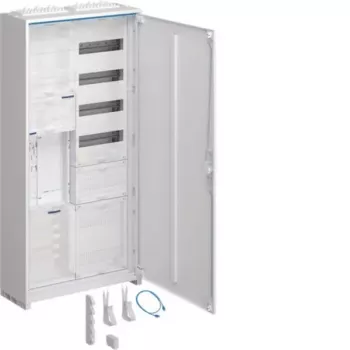 Hager ZB32ET216W1KS Universal-Zählerschrank 1 Zählerplatz 1 Verteilungsfeld 5 Reihen 60 TE 1100mm Aufputz Weiß