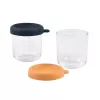 BEABA Glass Jar Set mit Deckeln 2 x 250 ml Night Blue/Honey