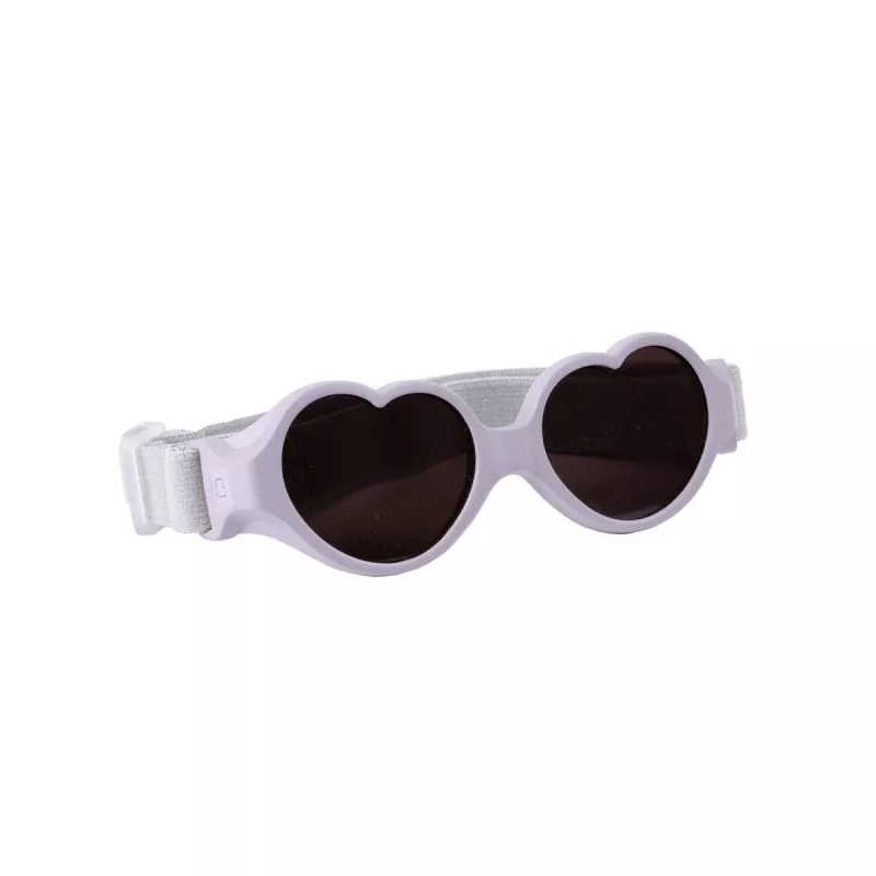 Beaba Baby Heart Baby-Sonnenbrille mit elastischem Band 0-9 Monate Flieder