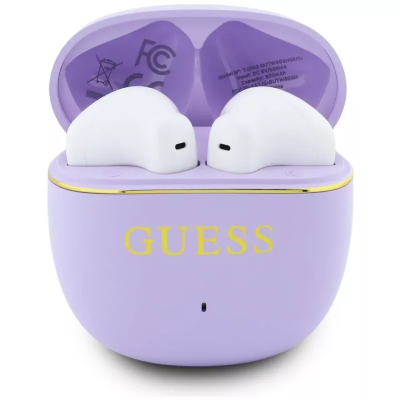 GUESS Glossy Gold Line Classic TWS Earbuds - Lila