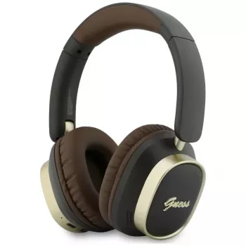 Guess Bluetooth Over-Ear Kopfhörer ENC Rectangle Metal Script Braun