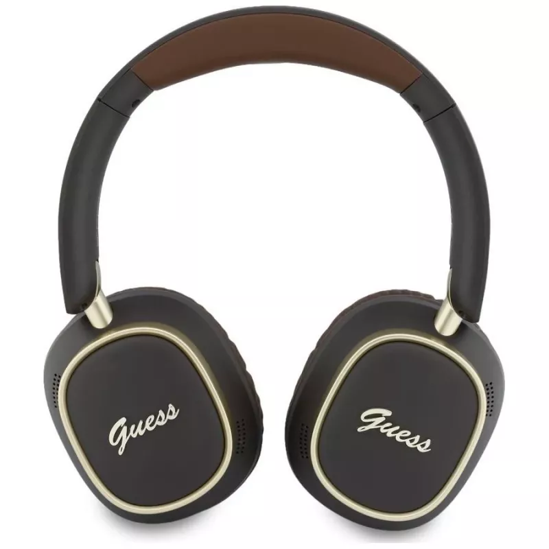 Guess Bluetooth Over-Ear Kopfhörer ENC Rectangle Metal Script Braun