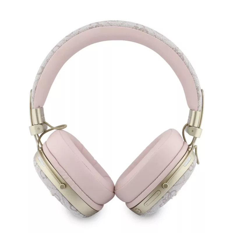 Guess Over-Ear Bluetooth Kopfhörer ENC Metal 4G Script Logo Pink