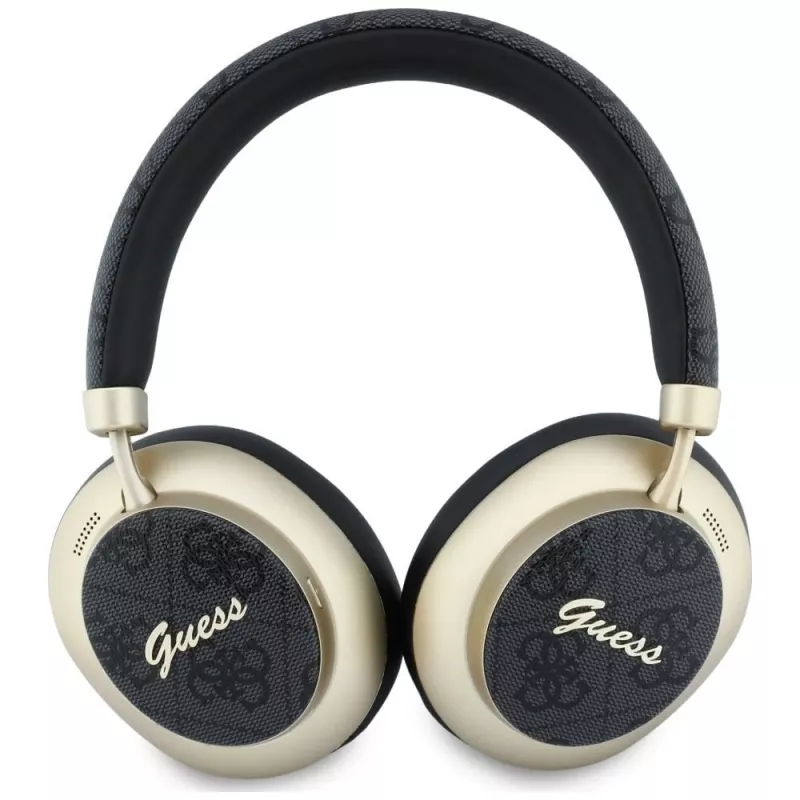 Guess GUE005456 Bluetooth Over-Ear Kopfhörer mit ENC, 4G Gold Script Metal, Schwarz