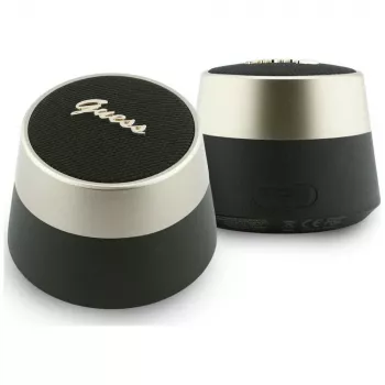 GUESS Bluetooth Lautsprecher 5W Script MetalLogo Schwarz