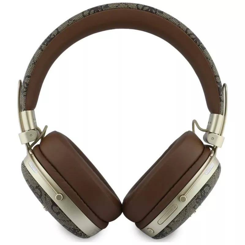 Guess GUE005462 Bluetooth Over-Ear-Kopfhörer mit ENC, Metalldesign, 4G Script Logo, Braun