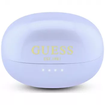 GUESS Open-Ear Wireless Kopfhörer mit Metallic-Finish und elektroplattierten Teilen, klassisches Logo, Lila