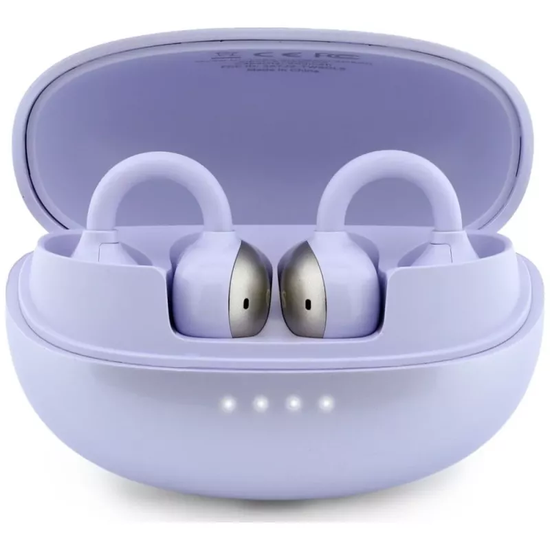 GUESS Open-Ear Wireless Kopfhörer mit Metallic-Finish und elektroplattierten Teilen, klassisches Logo, Lila