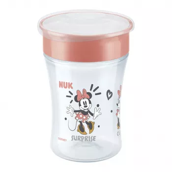NUK Disney Mickey Mouse Magic Cup 230ml Roter Trinklernbecher mit 360° Trinkrand
