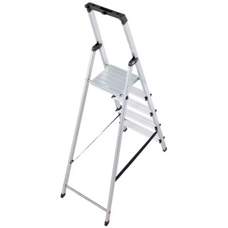 Krause SOLIDY 1x5 126238 Einseitige Trittleiter, 5 Stufen, Aluminium, 150 kg Tragfähigkeit