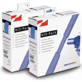 HellermannTyton HIS-PACK-19.1/9.5-PO-X-BU Heat Shrink Tubing Blau 19,1mm x 9,5mm x 5m Spenderbox
