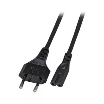 EFB Elektronik Stromkabel, Eurostecker auf C7 180 Grad, 2 m, Schwarz