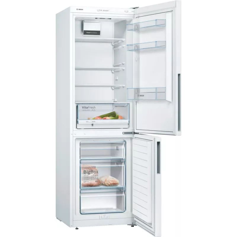 Bosch KGV362WEAS Kühl-Gefrierkombination, Weiß, 308 L Gesamtnutzinhalt, Energieklasse E