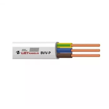 BVV-P Flaches PVC-Stromkabel 2x1,0 mm² Weiß 100m