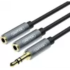 UNITEK Y-C956ABK 3,5mm Mini-Klinke Stecker auf 2x 3,5mm Klinke Buchse Audio-Splitter-Adapterkabel - Schwarz