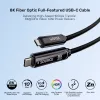 UNITEK USB-C Active Optical Cable 15m - 10Gbps, PD60W, 8K@30Hz, Schwarz