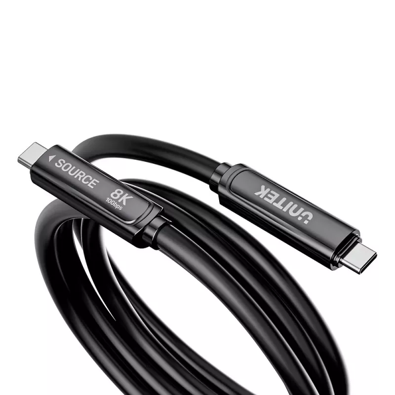 UNITEK USB-C Active Optical Cable 7m – 10Gbps, PD60W, 8K@30Hz, Schwarz
