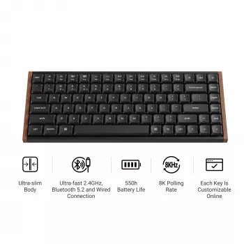 Keychron K3U-H3 75% Milk POM Brown Switch 8K Kabellose Mechanische Tastatur
