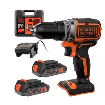 BLACK+DECKER 18V Akku-Bürstenloser Bohrschrauber 52Nm 2x2,0Ah BL186KB
