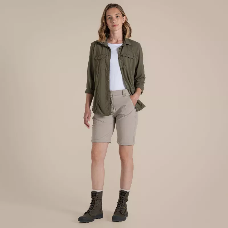 Craghoppers NosiLife Pro Convertible Trouser III Damen Wanderhose - Soft Mushroom