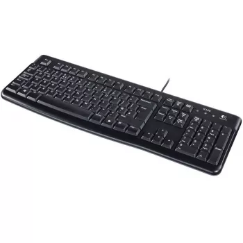 Logitech Tastatur K120 RU - Kabelgebunden USB Vollgröße Russisches Layout, spritzwassergeschützt, Schwarz