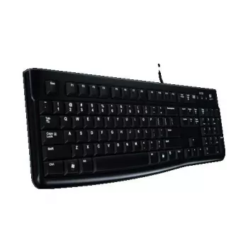 Logitech Tastatur K120 RU - Kabelgebunden USB Vollgröße Russisches Layout, spritzwassergeschützt, Schwarz