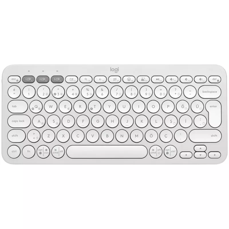 Logitech Pebble Keys 2 K380s kabellose Tastatur, Tonal White
