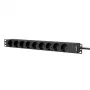 CAYMON PSR109G/B 19 inch Power Strip 9x Schuko 2,5m Grau/Schwarz