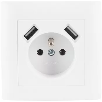 VCX WESA LC 13A Einzelsteckdose mit USB-Ladegerät Weiß