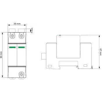VCX DC C2P 1000V PV30 Überspannungsschutzgerät Typ 2 2P 1000V DC für Photovoltaikanlagen