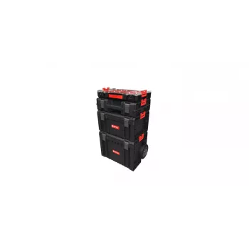 QBRICK SYSTEM PRO SET 3 - 3-Modul-Aufbewahrungssystem mit Werkzeugkoffer, Organizer 100 und Box 130, IP54, Schwarz