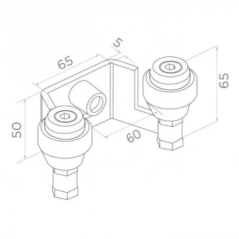 PSG 60.023 60mm Oberer Schiebetorhalter (2 Rollen)