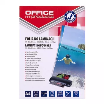 PBS CONNECT OFFICE PRODUCTS Laminierfolie A4 2x100 Mikrometer glänzend 100 Blatt transparent