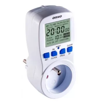 ORNO OR-PRE-409 Digitaler Wochenprogrammier-Timer, 230V, 16A, 10 Programme, LCD-Anzeige, Countdown