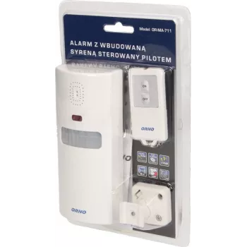 ORNO OR-MA-711 Außenalarmsirene mit eingebauter Sirene, 110 dB, 12V DC, Weiß