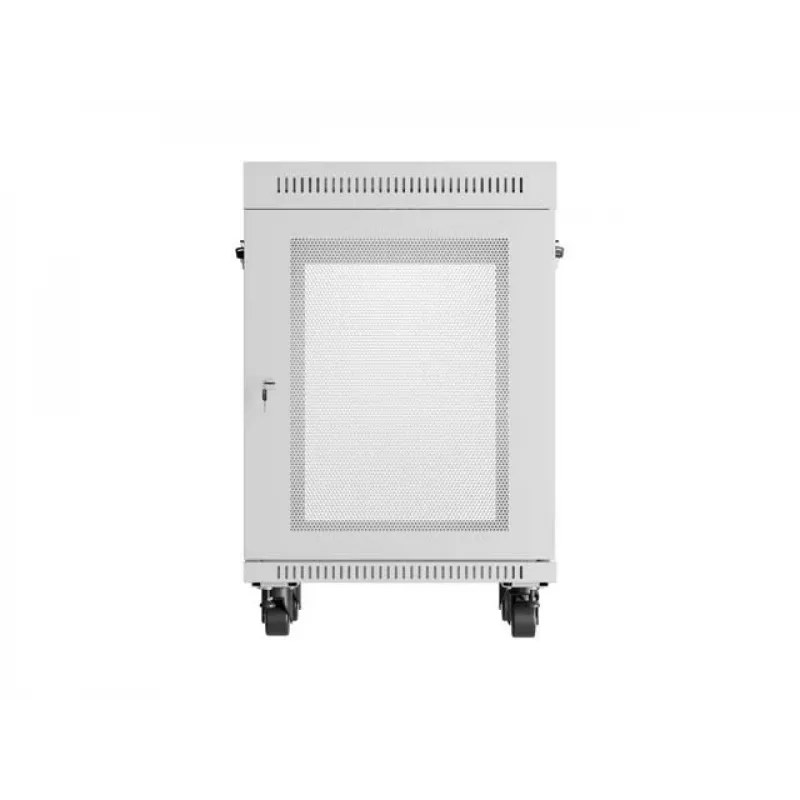 Lanberg 19 Zoll 15U 600x800 Grauer Standschrank mit perforierter Tür und LCD (Flat Pack)