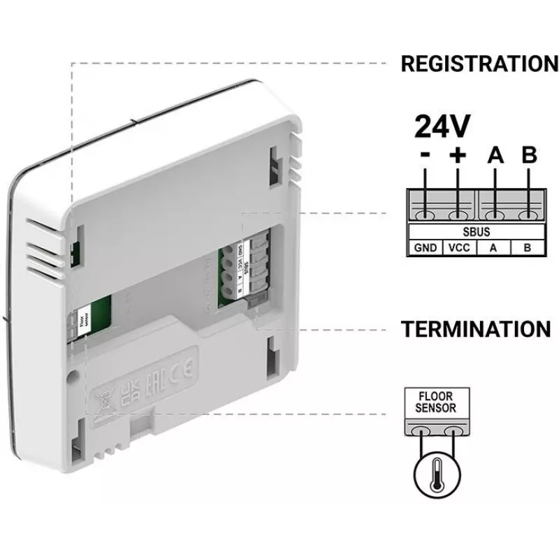 Kabelgebundener Raumthermostat R-S1 Schwarz Tech Sterowniki