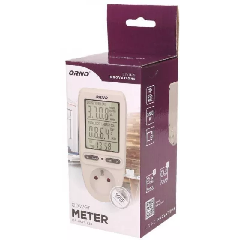ORNO OR-WAT-435 Wattmeter Energiemessgerät mit Display