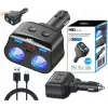 MBG Line HC69PD 3-fach Zigarettenanzünder-Splitter mit 2x USB-C PD 30W und 2x USB-A QC 3.0, LED-Spannungsanzeige, 180W