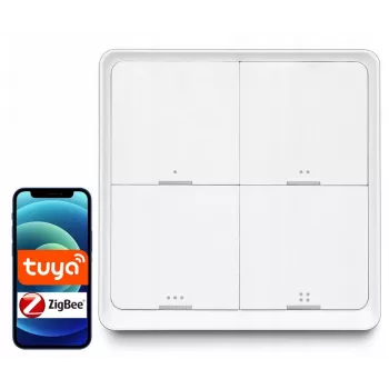 LUXURY-GOODS SC04 ZigBee TUYA Smart Scene Switch – 4 Tasten, 12 Szenen, Weiß