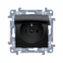 KONTAKT SIMON 10 Module 1x Steckdose mit Klappe IP44 Federklemmen 16A 250V Matt Schwarz