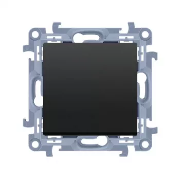 KONTAK-SIMON Kontakt Simon 10 Module Einpoliger Schalter, Matt Schwarz, Steckklemmen, 10AX 250V