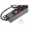 DELTA Steckdosenleiste 8 Schuko-Steckdosen L19/8, 1,5m Kabel, Schwarz