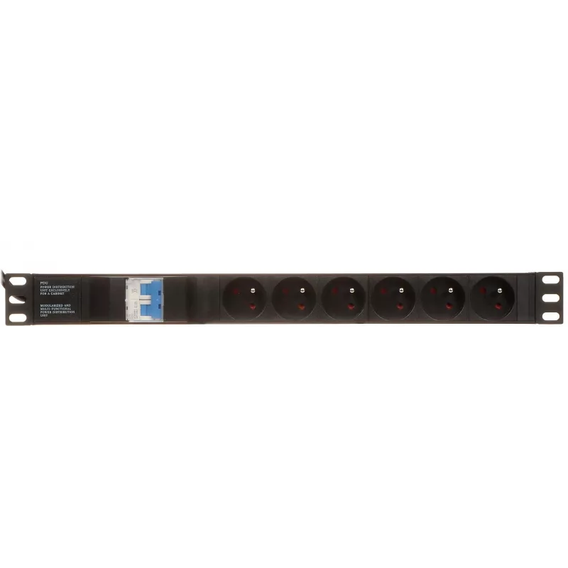 DELTA PD-6/R-2P Überspannungsschutz-Steckdosenleiste 6 Steckdosen 2m Kabel Schwarz