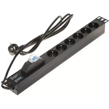 DELTA Steckdosenleiste 6-fach PD-6/R-1P Schwarz 1,5m