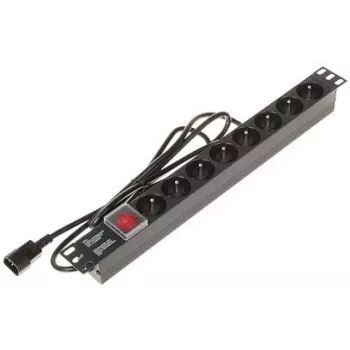 DELTA PD-8/R-IEC Steckdosenleiste 8 Steckdosen Überspannungsschutz 230V 10A Schwarz