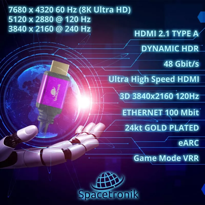 SPACETRONIK HDMI 2.1 8K Kabel 1,5m SH-SPR015